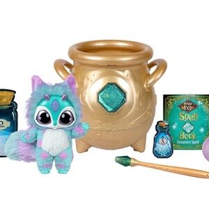 Magic Mixies Magical Cauldron with Plush Toy - Gold and Blue